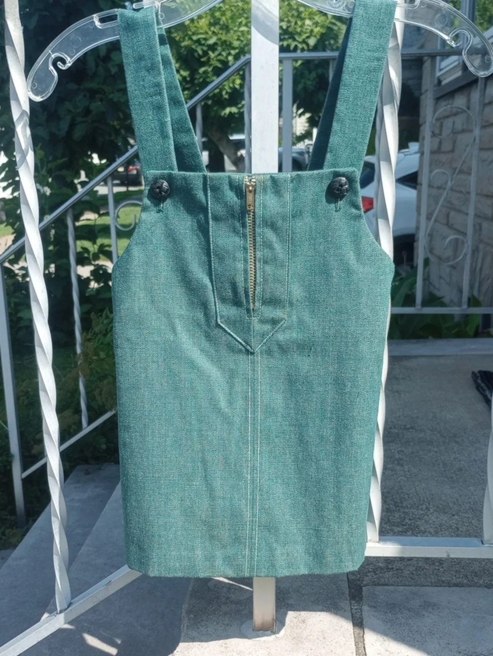 Girl's Hunter Green  Casual Vintage Jumper w/ Zipper.  Size 5?